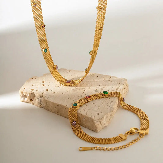 Pietre Bracelet and Necklace Set